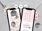 Pink and Gray Wedding Website Canva Template with Built-in RSVP Form
