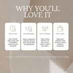 Soft Taupe and Ivory Wedding Save the Date Website Template with Built-in RSVP