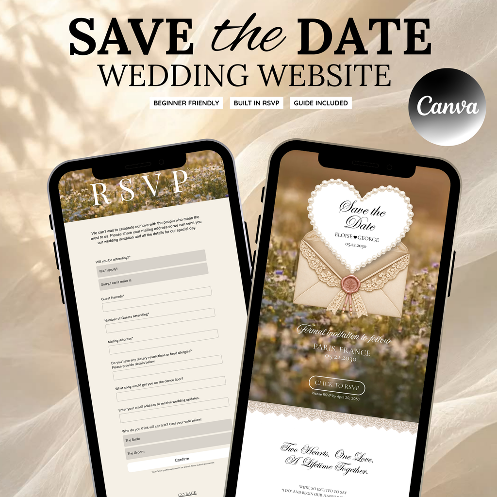 Neutral Save the Date Template with Built in RSVP Form