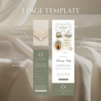 Sage Green and Ivory Wedding Save the Date Website Template with Built-in RSVP Form