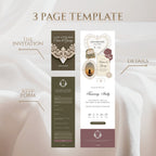 Mauve and Olive Save the Date Wedding Website Template with Built-in Form | Editable Canva Template