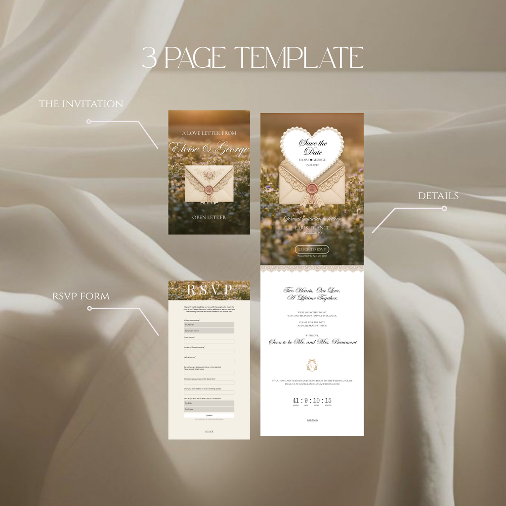 Neutral Save the Date Template with Built in RSVP Form