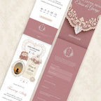 Dusty Rose and Ivory Wedding Save the Date Website Template with Built-in RSVP
