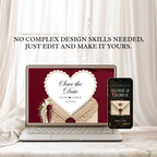 Burgundy Save the Date Wedding Website with Built-in RSVP Form