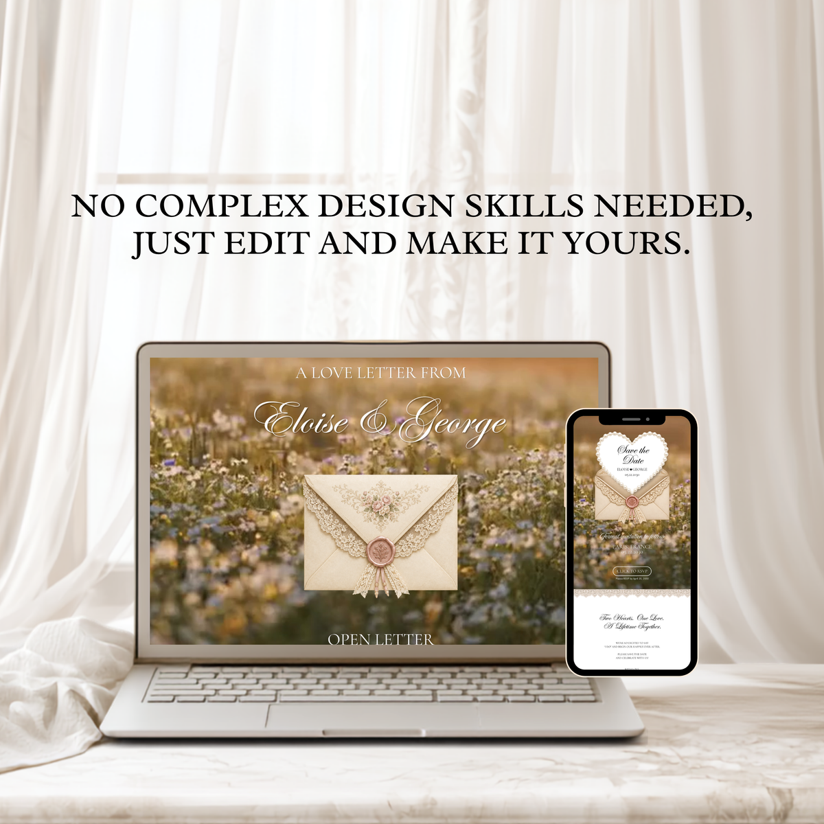 Neutral Save the Date Template with Built in RSVP Form