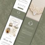Sage Green and Ivory Wedding Save the Date Website Template with Built-in RSVP Form