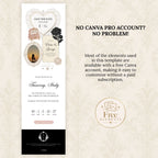 Black and Blush Pink Save the Date Wedding Website with Built-in RSVP Form | Canva Template