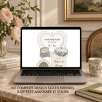 Burgundy and Dusty Blue Save the Date Wedding Website Template with Built-in RSVP