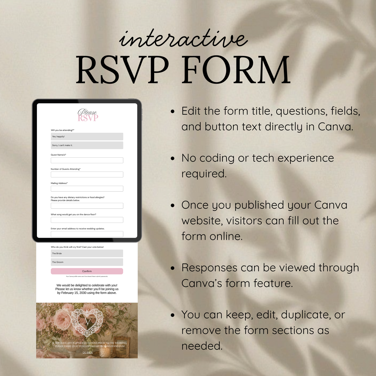 Wedding Website Template, Bridgerton Inspired Invitation, Regency Wedding with RSVP