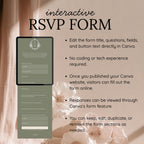 Sage Green and Ivory Wedding Save the Date Website Template with Built-in RSVP Form