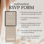 Soft Taupe and Ivory Wedding Save the Date Website Template with Built-in RSVP