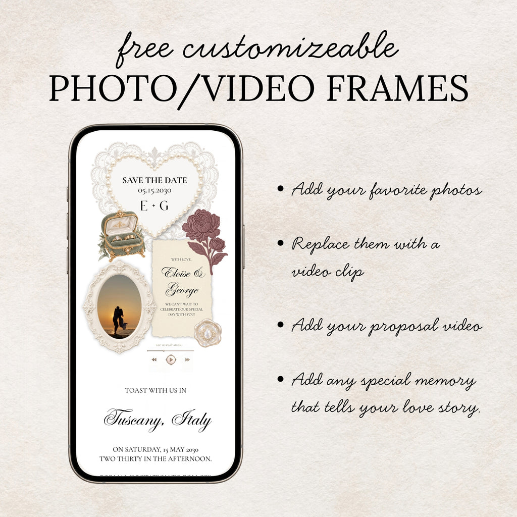 Mauve and Olive Save the Date Wedding Website Template with Built-in Form | Editable Canva Template