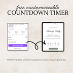 Sage Green and Ivory Wedding Save the Date Website Template with Built-in RSVP Form